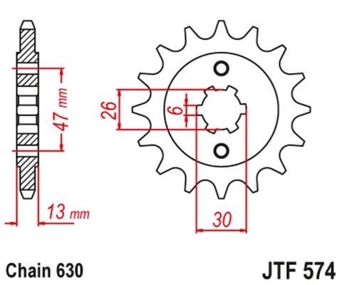 JT ZĘBATKA PRZEDNIA 574 16 YAMAHA XV 1000 '81-82', TR1 '81-85' (57416JT) (ŁAŃC. 630) JT ZĘBATKA PRZEDNIA 574 16 YAMAHA XV 1000 '81-82', TR1 '81-85' (57416JT) (ŁAŃC. 630)