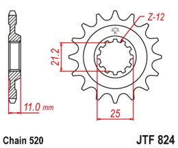 JT ZĘBATKA PRZEDNIA 727 16 HUSQVARNA 4T (72716JT) (ŁAŃC. 520)