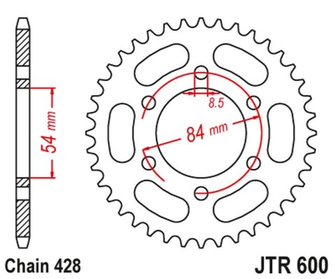 JT ZĘBATKA TYLNA 1197 52 GILERA 125 RTX '85-88'; (119752JT) (ŁAŃC.428) JT ZĘBATKA TYLNA 1197 52 GILERA 125 RTX '85-88'; (119752JT) (ŁAŃC.428)
