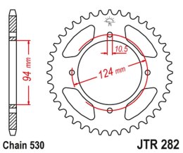 JT ZĘBATKA TYLNA 282 37 HONDA CB 500F/K '78-'80 (28237JT) (ŁAŃC. 530)