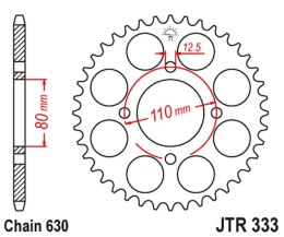JT ZĘBATKA TYLNA 333 38 HONDA CB 750 F '77-80' (33338JT) (ŁAŃC.630)