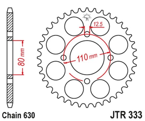 JT ZĘBATKA TYLNA 333 38 HONDA CB 750 F '77-80' (33338JT) (ŁAŃC.630) JT ZĘBATKA TYLNA 333 38 HONDA CB 750 F '77-80' (33338JT) (ŁAŃC.630)