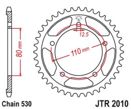 JT ZĘBATKA TYLNA 334 44 TRIUMPH 750/900/955/1000/1200 TROPHY/DAYTONA/SPRINT/TIGER/TRIDENT '91-03' (33444JT) (ŁAŃC.530)