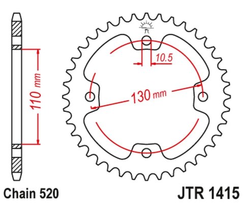 JT ZĘBATKA TYLNA 4303 37 KAWASAKI KSF 450 (KFX 450) '08-14' (ATV) (430337JT) (ŁANC.520) JT ZĘBATKA TYLNA 4303 37 KAWASAKI KSF 450 (KFX 450) '08-14' (ATV) (430337JT) (ŁANC.520)