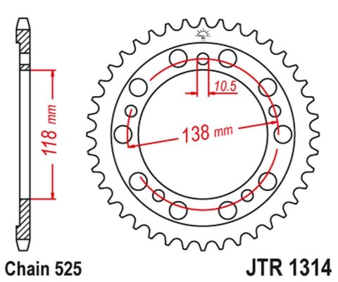 JT ZĘBATKA TYLNA 4343 39 HONDA CBR 400 (NC29) (434339JT) (ŁAŃC.525)NA ZAMÓWIENIE JT ZĘBATKA TYLNA 4343 39 HONDA CBR 400 (NC29) (434339JT) (ŁAŃC.525)NA ZAMÓWIENIE