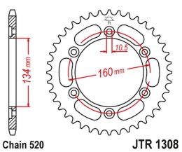 JT ZĘBATKA TYLNA 4400 40 HONDA CBR 600F '01-20', CBR 900 RR '00-03', CBR 1000 RR '04-20', VTR 1000 SP1/SP2 '00-06' (440040JT) (Ł