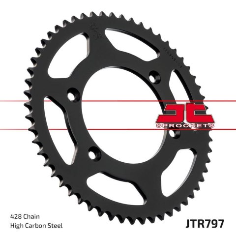 JT ZĘBATKA TYLNA 4488 51 KAWASAKI KLX 125 '03-06, SUZUKI DR-Z 125 '03-20 (448851JT) (ŁAŃC. 428) JT ZĘBATKA TYLNA 4488 51 KAWASAKI KLX 125 '03-06, SUZUKI DR-Z 125 '03-20 (448851JT) (ŁAŃC. 428)