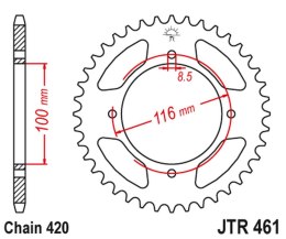 JT ZĘBATKA TYLNA 467 48 KAWASAKI KX 80/85 '86-'17 (46748JT) (ŁAŃC. 420)