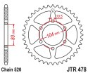JT ZĘBATKA TYLNA 478 38 KAWASAKI ZX6R (05-17), Z750 (47838JT) (ŁAŃC. 520) NA ZAMÓWIENIE