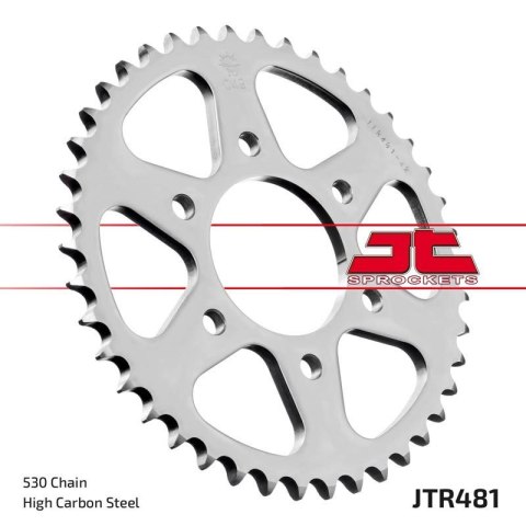 JT ZĘBATKA TYLNA 481 40 KAWASAKI Z 400/550 '80-83', Z 650 '79', KH 500 '72-75' (48140JT) (ŁAŃC.530) JT ZĘBATKA TYLNA 481 40 KAWASAKI Z 400/550 '80-83', Z 650 '79', KH 500 '72-75' (48140JT) (ŁAŃC.530)