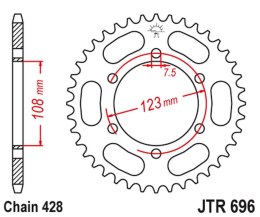 JT ZĘBATKA TYLNA 707 50 CAGIVA 50 PRIMA SUPER SPORTS 92-95 (70750JT) (ŁAŃC. 520)