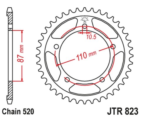 JT ZĘBATKA TYLNA 795 49 SUZUKI GSF 250 BANDIT '91-95, GSX 250 '90-94 (79549JT) (ŁAŃC. 520) NA ZAMÓWIENIE