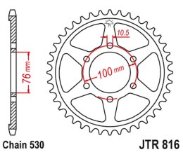 JT ZĘBATKA TYLNA 816 47 SUZUKI GS 550 '83-86 (81647JT) (ŁAŃC. 530)