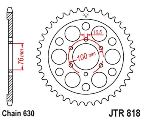 JT ZĘBATKA TYLNA 818 40 SUZUKI GS 750 '80-81 (81840JT) (ŁAŃC. 630) JT ZĘBATKA TYLNA 818 40 SUZUKI GS 750 '80-81 (81840JT) (ŁAŃC. 630)