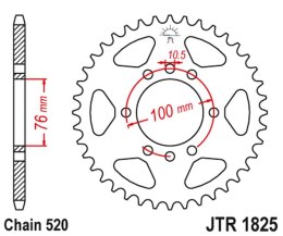 JT ZĘBATKA TYLNA 823 41 SUZUKI VL 250 INTRUDER LC '00-04'; LT 250/300 '86-89'; GN 400 '80-82'; LT 500 '88-92',DR 500 '81-83', DR