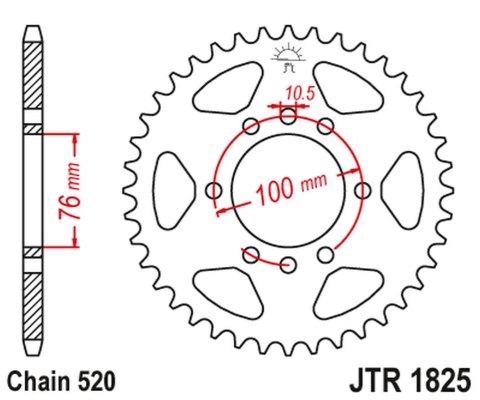 JT ZĘBATKA TYLNA 823 41 SUZUKI VL 250 INTRUDER LC '00-04'; LT 250/300 '86-89'; GN 400 '80-82'; LT 500 '88-92',DR 500 '81-83', DR JT ZĘBATKA TYLNA 823 41 SUZUKI VL 250 INTRUDER LC '00-04'; LT 250/300 '86-89'; GN 400 '80-82'; LT 500 '88-92',DR 500 '81-83', DR