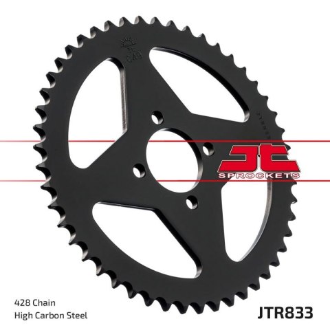 JT ZĘBATKA TYLNA 833 49 YAMAHA TTR 125 '00-01, DT 50LC '00-01 (83349JT) (ŁAŃC. 428) JT ZĘBATKA TYLNA 833 49 YAMAHA TTR 125 '00-01, DT 50LC '00-01 (83349JT) (ŁAŃC. 428)