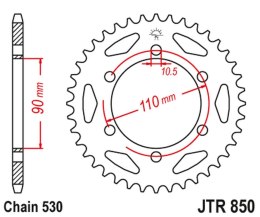 JT ZĘBATKA TYLNA 850 32 YAMAHA XS 650 '75-81 (85032JT) (ŁAŃC. 530)