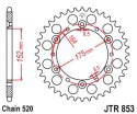 JT ZĘBATKA TYLNA 856 50 ALUMINIOWA RACELITE YAMAHA YZ/YZF '88-'98 (85650JTA) (JTR853.50) (ŁAŃC. 520) KOLOR CZARNY