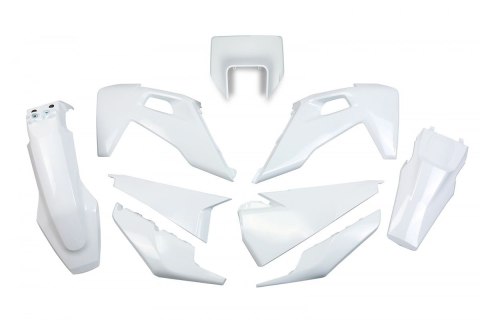 UFO KOMPLET PLASTIKÓW HUSQVARNA TE 150 / 250 / 300 '20-'23, FE 250 / 350 / 450 / 501 '20-'23 Z OSŁONĄ LAMPY KOLOR OEM (BIAŁY) UFO KOMPLET PLASTIKÓW HUSQVARNA TE 150 / 250 / 300 '20-'23, FE 250 / 350 / 450 / 501 '20-'23 Z OSŁONĄ LAMPY KOLOR OEM (BIAŁY)