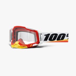 100 PROCENT WYPRZEDAŻ GOGLE RACECRAFT 2 ARSHAM RED - CLEAR LENS - KOLOR BIAŁY/CZERWONY/CZARNY/ŻÓŁTY SZYBKA PRZEŹROCZYSTA