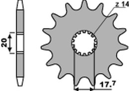 PBR ZĘBATKA PRZEDNIA 440 14 18NC YAMAHA YZ 125 '87-'04 (JTF564.14) (ŁAŃC. 520) (STD.+1)