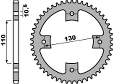 PBR ZĘBATKA TYLNA 4355 48 C45 HONDA TRX 90 '93-'19, TRX 125 '85-'88 (JTR1355.48) (ŁAŃC.428) (STD.-2)
