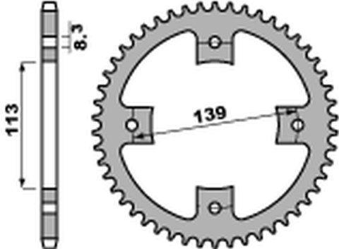 PBR ZĘBATKA TYLNA 4509 38 C45 SUZUKI LTZ 400 '09, LT-R 450 '06-'09 (JTR1760.38) (ŁAŃC. 520)