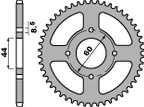 PBR ZĘBATKA TYLNA 832 52 F YAMAHA DT 50R '78-'95 (JTR832.52) (ŁAŃC. 420) - MOŻE BYĆ ZASTĄPIONA PRZEZ 4461 52