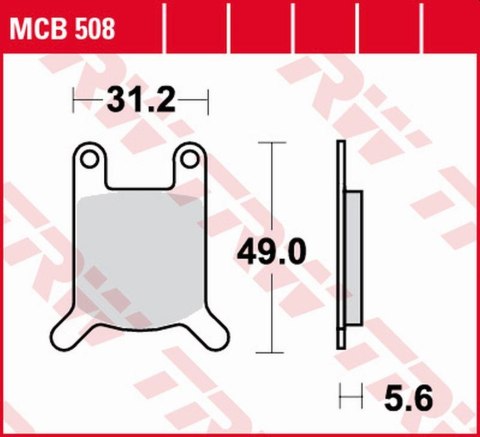 TRW ZF KLOCKI HAMULCOWE KH050 ORGANIC PUCH COBRA 6GT, MONZA 4 '80-'84, ZUNDAPP KS 50 '76-'81, KS 80 '81-'87, HERCULES KX-5 '84-'