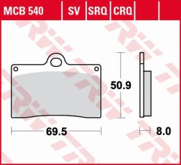 TRW ZF KLOCKI HAMULCOWE KH095 SINTER STREET APRILIA RS4 125 '11-'16, DUCATI MONSTER 600 '94-'98, KTM DUKE 620 '94-'98, MOTO GUZZ