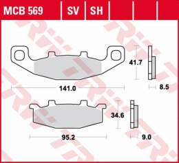 TRW ZF KLOCKI HAMULCOWE KH129 SINTER STREET KAWASAKI GPZ 400R '89-, ZZR 500/600 '90-'92, GPX 600R '88-'99, ZR 750 '91-'99, GPZ 9
