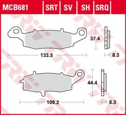 TRW ZF KLOCKI HAMULCOWE KH231 SINTER STREET KAWASAKI ZR-7 '99-'04, VN 800 DRIFTER '99-'03, VN 1500 DRIFFTER/CLASSIC '99-'04, SUZ
