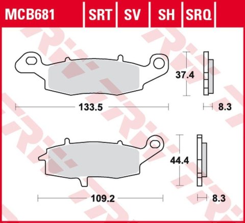 TRW ZF KLOCKI HAMULCOWE KH231 SINTER STREET KAWASAKI ZR-7 '99-'04, VN 800 DRIFTER '99-'03, VN 1500 DRIFFTER/CLASSIC '99-'04, SUZ TRW ZF KLOCKI HAMULCOWE KH231 SINTER STREET KAWASAKI ZR-7 '99-'04, VN 800 DRIFTER '99-'03, VN 1500 DRIFFTER/CLASSIC '99-'04, SUZ