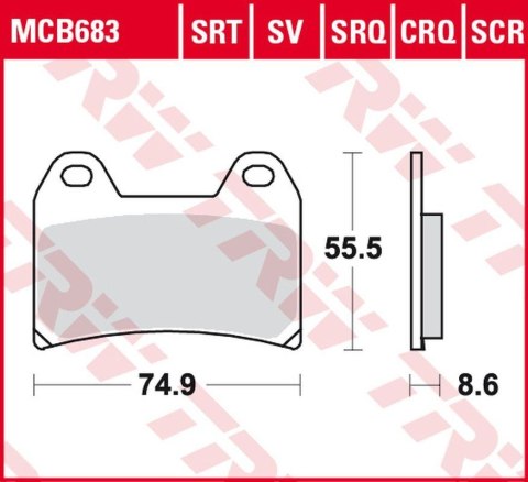 TRW ZF KLOCKI HAMULCOWE KH244 SINTER TRACK APRILIA RS 250 '97-, RSV 1000 MILE/R '98-'00, DUCATI 748/800/900/916/996 '97-'03, KTM TRW ZF KLOCKI HAMULCOWE KH244 SINTER TRACK APRILIA RS 250 '97-, RSV 1000 MILE/R '98-'00, DUCATI 748/800/900/916/996 '97-'03, KTM