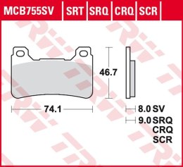 TRW ZF KLOCKI HAMULCOWE KH390 SINTER CARBON RACING HONDA CBR 600RR '05-'16, CBR 1000RR FIREBLADE '04-'16 PRZÓD