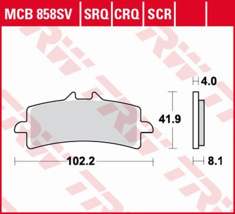TRW ZF KLOCKI HAMULCOWE KH447 CARBON RACING APRILIA RSV4, V4 TUONO '15-, BMW HP4 1000 '12-'16, DUCATI DIAVEL 1200 '11-18, HONDA 