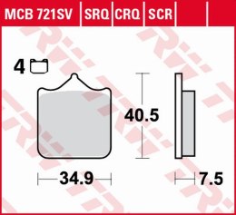 TRW ZF KLOCKI HAMULCOWE KH604/4 SINTER TRACK APRILIA RSV 1000 MILE/R '01-'03, RSV 1000R '04-'10, DUCATI 748/749/996/998/999 '01-