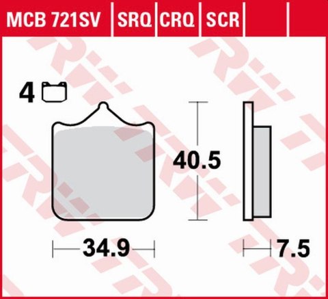 TRW ZF KLOCKI HAMULCOWE KH604/4 SINTER TRACK APRILIA RSV 1000 MILE/R '01-'03, RSV 1000R '04-'10, DUCATI 748/749/996/998/999 '01- TRW ZF KLOCKI HAMULCOWE KH604/4 SINTER TRACK APRILIA RSV 1000 MILE/R '01-'03, RSV 1000R '04-'10, DUCATI 748/749/996/998/999 '01-