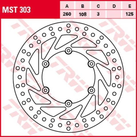 TRW ZF TARCZA HAMULCOWA PRZÓD GAS GAS EC 125 '99-, EC 200/250 '99-'18, XC 250 '17-, EC 300 '99-'16, EC 450 '02-, EC 515 '08-'10,