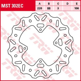 TRW ZF TARCZA HAMULCOWA PRZÓD HONDA CR 80R '96-'02, CR 85R '03-'08, CRF 150R '07-'15 (220X88X3MM) WAVE