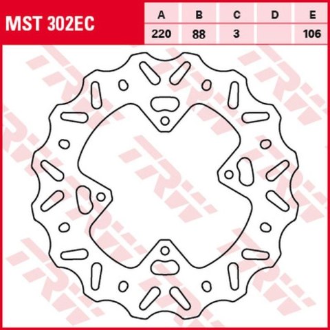 TRW ZF TARCZA HAMULCOWA PRZÓD HONDA CR 80R '96-'02, CR 85R '03-'08, CRF 150R '07-'15 (220X88X3MM) WAVE TRW ZF TARCZA HAMULCOWA PRZÓD HONDA CR 80R '96-'02, CR 85R '03-'08, CRF 150R '07-'15 (220X88X3MM) WAVE