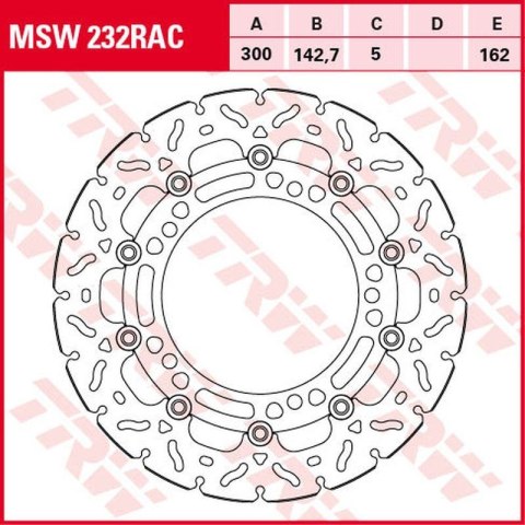 TRW ZF TARCZA HAMULCOWA PRZÓD KAWASAKI NINJA 650, Z 650 '17-, (300X142X5MM) WAVE TRW ZF TARCZA HAMULCOWA PRZÓD KAWASAKI NINJA 650, Z 650 '17-, (300X142X5MM) WAVE