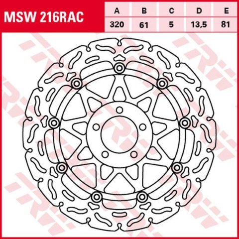 TRW ZF TARCZA HAMULCOWA PRZÓD KAWASAKI ZX-7R/RR '96-'02, ZXR 750 '91-'95, ZX-9R '94-'04, ZZR 1100 '93-'01, ZX-12R '00-'03, ZZR 1 TRW ZF TARCZA HAMULCOWA PRZÓD KAWASAKI ZX-7R/RR '96-'02, ZXR 750 '91-'95, ZX-9R '94-'04, ZZR 1100 '93-'01, ZX-12R '00-'03, ZZR 1