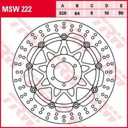 TRW ZF TARCZA HAMULCOWA PRZÓD YAMAHA YZF 750R/SP '93-'98, FZR 1000 GENESIS EXUP '94-'95 (320X64X5MM)