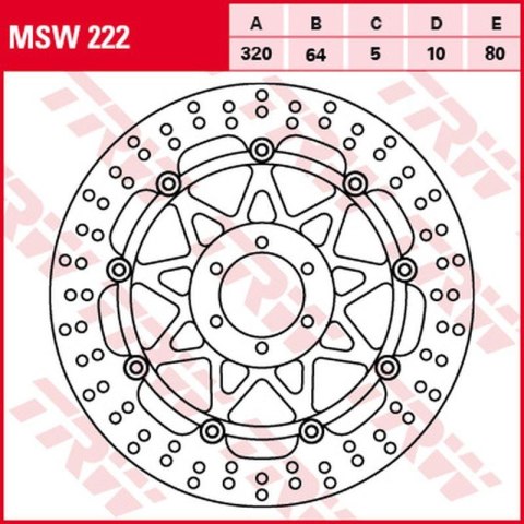 TRW ZF TARCZA HAMULCOWA PRZÓD YAMAHA YZF 750R/SP '93-'98, FZR 1000 GENESIS EXUP '94-'95 (320X64X5MM) TRW ZF TARCZA HAMULCOWA PRZÓD YAMAHA YZF 750R/SP '93-'98, FZR 1000 GENESIS EXUP '94-'95 (320X64X5MM)