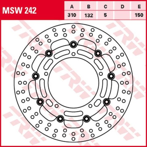 TRW ZF TARCZA HAMULCOWA PRZÓD YAMAHA YZF R6 '04-'16, FZ-8N/S FAZER '10-'16, YZF R1 '06-'11, XT 1200Z TENERE '10-, (310X132X5MM) TRW ZF TARCZA HAMULCOWA PRZÓD YAMAHA YZF R6 '04-'16, FZ-8N/S FAZER '10-'16, YZF R1 '06-'11, XT 1200Z TENERE '10-, (310X132X5MM)