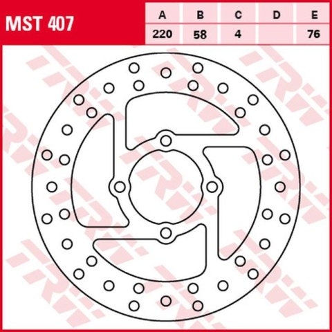 TRW ZF TARCZA HAMULCOWA TYŁ DERBI DXR 200/250 '04-'08, YAMAHA YFS 200 BLASTER '88-'07, YFM 350 WOLVERINE '95-'05, YFZ BANSHEE '9