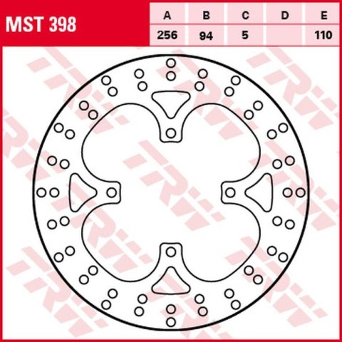 TRW ZF TARCZA HAMULCOWA TYŁ HONDA VFR 750F '90-'97, VFR 800 '02-'09 (256X94X5MM) TRW ZF TARCZA HAMULCOWA TYŁ HONDA VFR 750F '90-'97, VFR 800 '02-'09 (256X94X5MM)