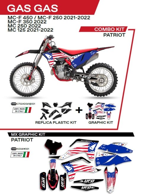 UFO KOMPLET PLASTIKÓW GGKIT702001 PLUS KOMPLET NAKLEJEK (OKLEIN) GAS GAS MC 125 '21-'22; MC 250 '22; MCF 250/350/450 '21-'22 W Z UFO KOMPLET PLASTIKÓW GGKIT702001 PLUS KOMPLET NAKLEJEK (OKLEIN) GAS GAS MC 125 '21-'22; MC 250 '22; MCF 250/350/450 '21-'22 W Z